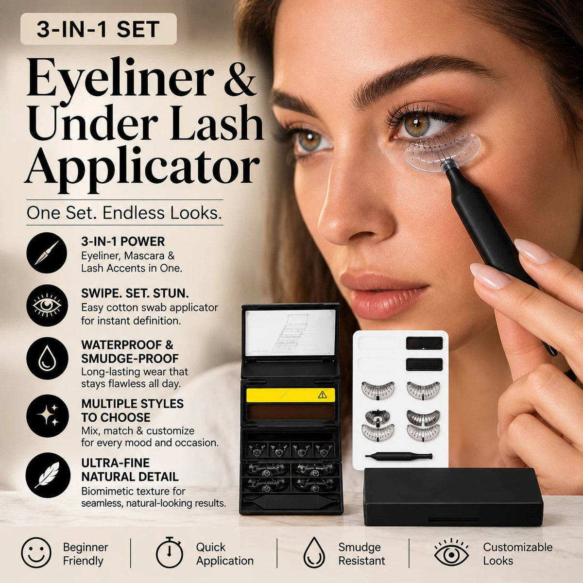 ✨ 3-in-1 Eye Makeup Stamp Kit – Create Perfect Eyeliner, Lash Looks & Beauty Marks in Seconds 💕