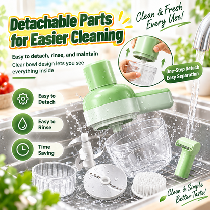 4-in-1 manual electric vegetable cutter setMultifunction cordless food processor