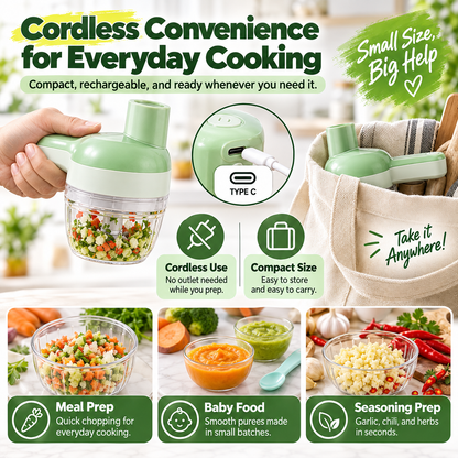 4-in-1 manual electric vegetable cutter setMultifunction cordless food processor