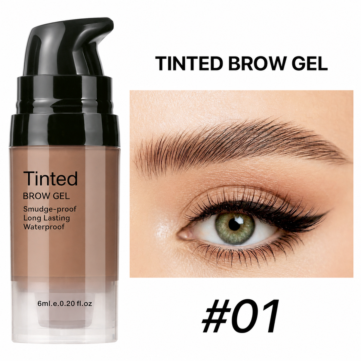 3D Brow Sculpt Tinted Eyebrow Gel – Natural Fuller-Looking Brows, 24H Waterproof & Smudge-Proof Hold