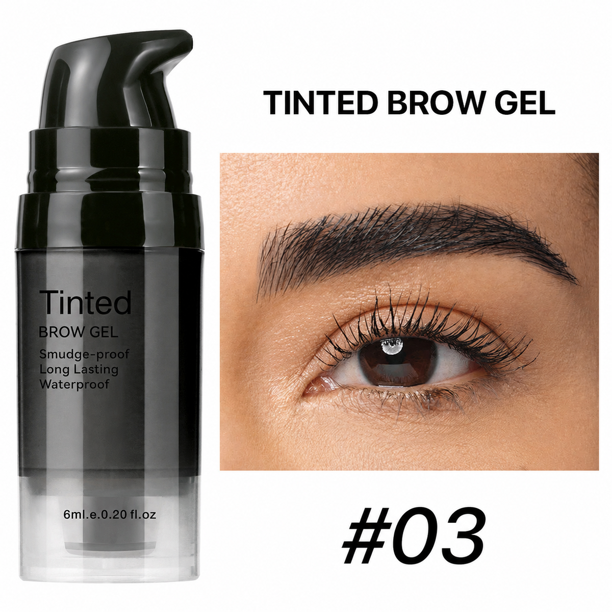 3D Brow Sculpt Tinted Eyebrow Gel – Natural Fuller-Looking Brows, 24H Waterproof & Smudge-Proof Hold